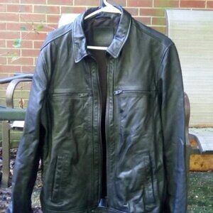 All saints black leather jacket